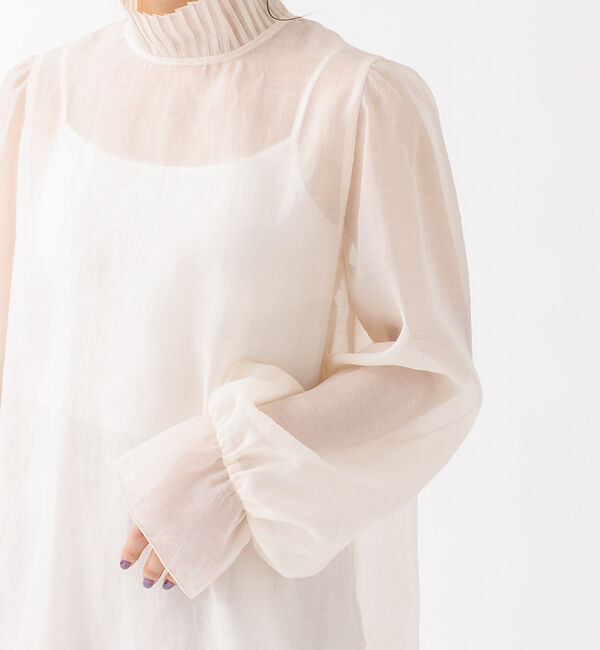 Rouge vif「プリーツネックシアーブラウス」|シャツ・ブラウス|