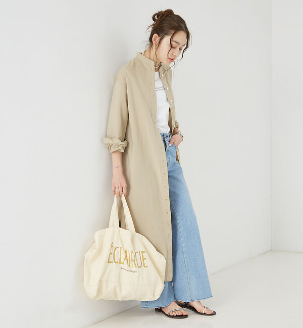 Rouge vif「麻混長袖シャツワンピース」|ワンピース|