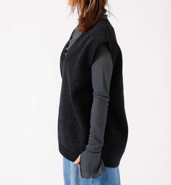 Rouge vif「モールニット片畔ベスト」|ベスト・ジレ|