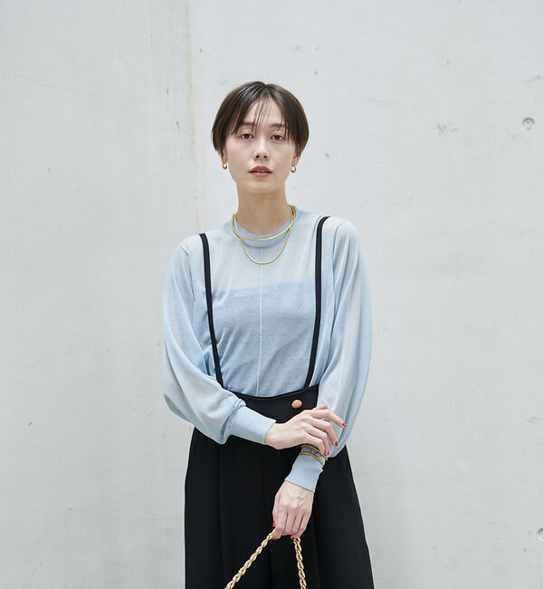 Rouge vif「コットンナイロンシアークルーネックプルオーバー」|ニット・セーター|