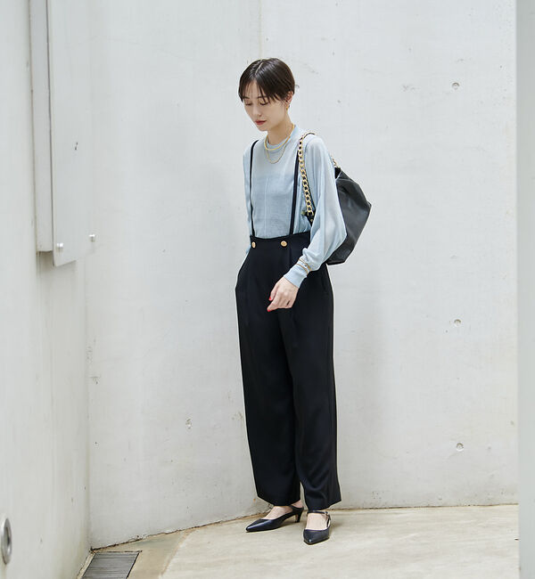 Rouge vif「コットンナイロンシアークルーネックプルオーバー」|ニット・セーター|