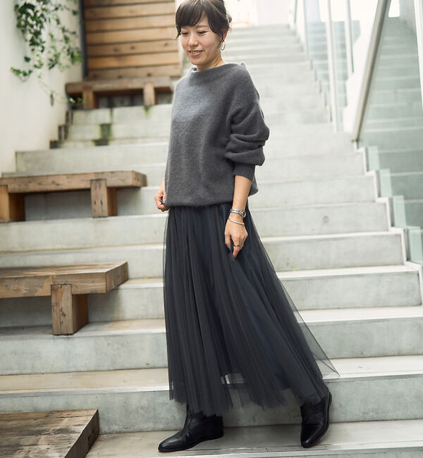 Rouge vif「ラクーン混パフスリーブニットプルオーバー」|ニット・セーター|