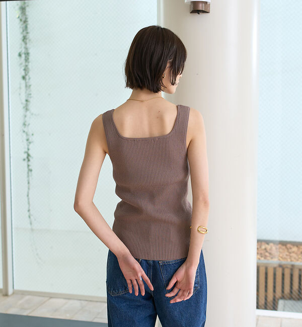 Rouge vif「スクエアネックリブタンクトップ」|ニット・セーター|