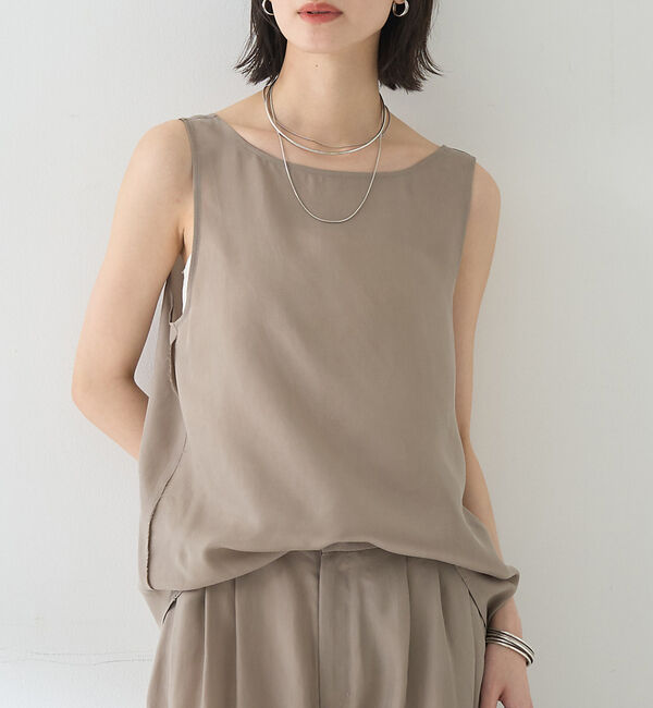 Rouge vif「【セットアップ対応】２WAYキュプラフィブリルノースリブラウス」|キャミソール|グレージュ