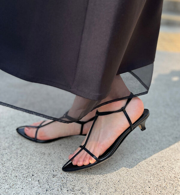 Rouge vif「【BRENTELLA/ブレンテッラ】Tストラップサンダル JANE」|サンダル|ブラック