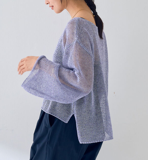 Rouge vif「シアーメッシュペーパーニットプルオーバー」|ニット・セーター|パープル