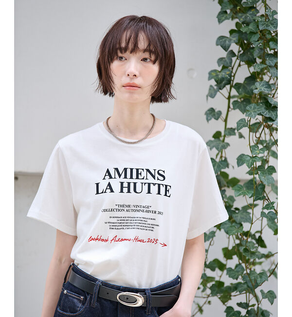 Rouge vif「別注【La Hutte / ラ ユット】フロッキー &times; 刺繍 ロゴTシャツ /」|Tシャツ・カットソー|