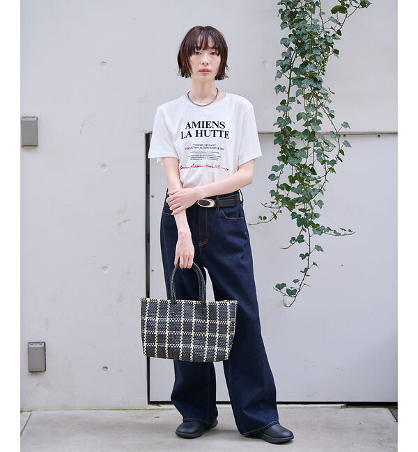 Rouge vif「別注【La Hutte / ラ ユット】フロッキー &times; 刺繍 ロゴTシャツ /」|Tシャツ・カットソー|