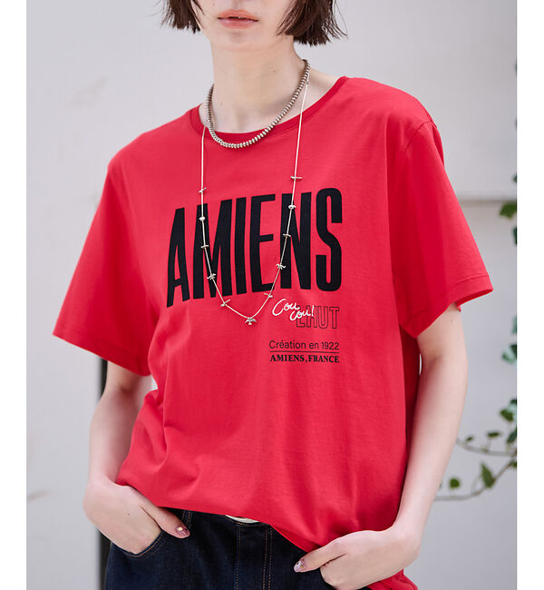 Rouge vif「別注【La Hutte / ラ ユット】フロッキー &times; 刺繍 ロゴTシャツ /」|Tシャツ・カットソー|レッド系その他1