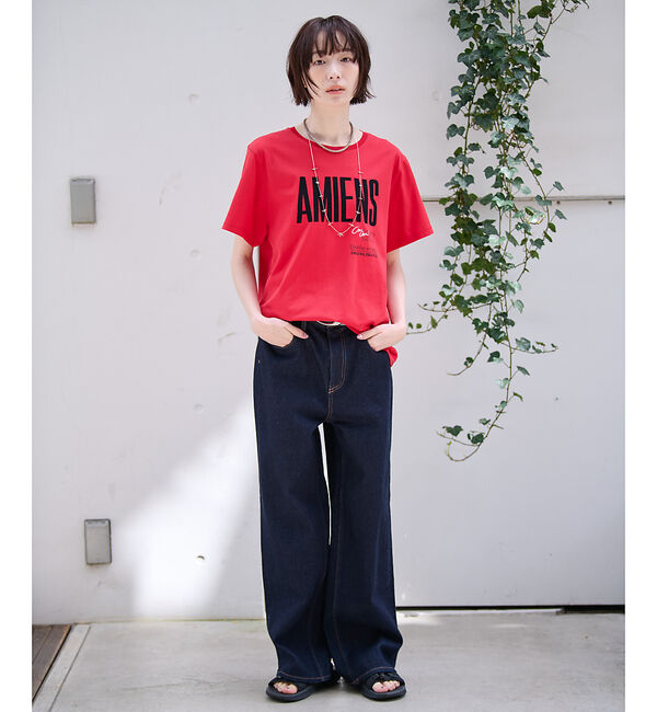 Rouge vif「別注【La Hutte / ラ ユット】フロッキー &times; 刺繍 ロゴTシャツ /」|Tシャツ・カットソー|