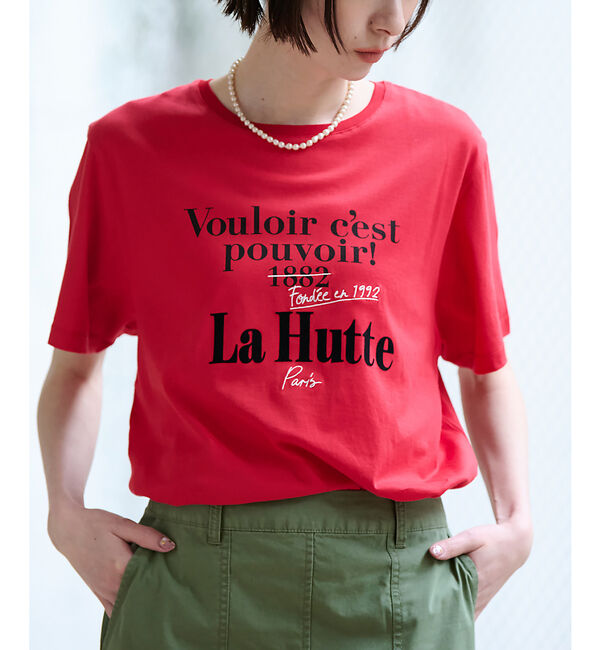 Rouge vif「別注【La Hutte / ラ ユット】フロッキー &times; 刺繍 ロゴTシャツ /」|Tシャツ・カットソー|レッド系その他2