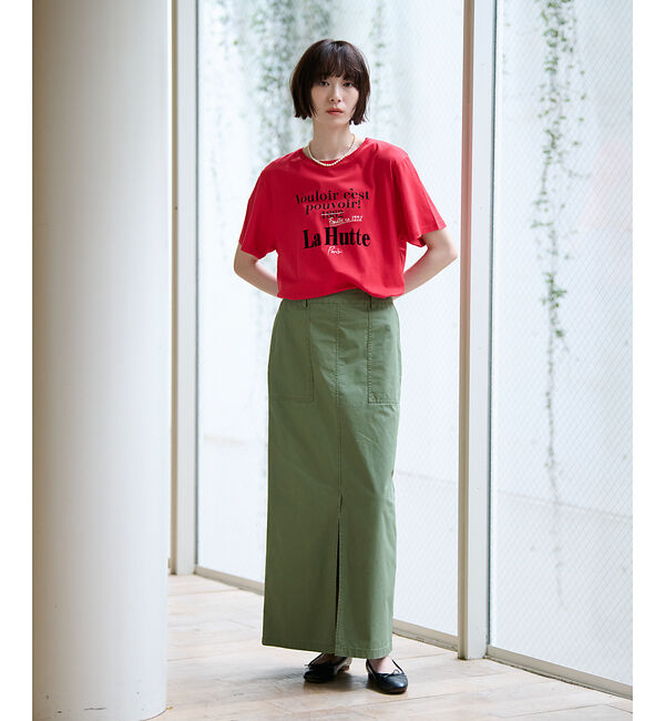 Rouge vif「別注【La Hutte / ラ ユット】フロッキー &times; 刺繍 ロゴTシャツ /」|Tシャツ・カットソー|