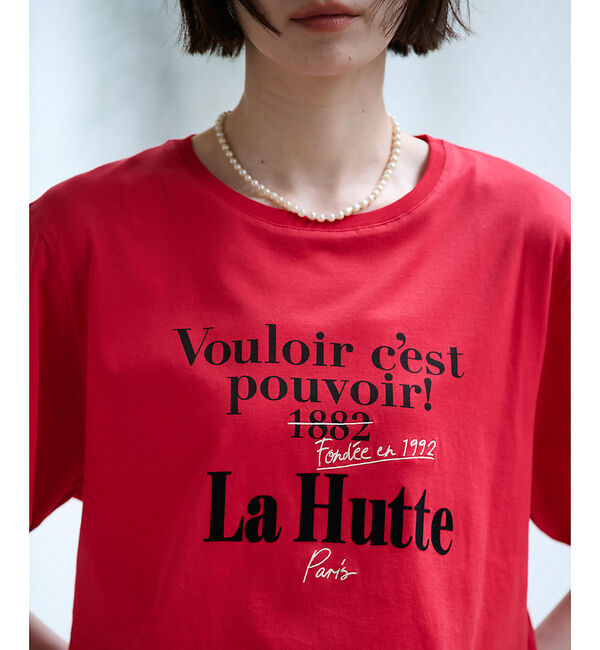 Rouge vif「別注【La Hutte / ラ ユット】フロッキー &times; 刺繍 ロゴTシャツ /」|Tシャツ・カットソー|