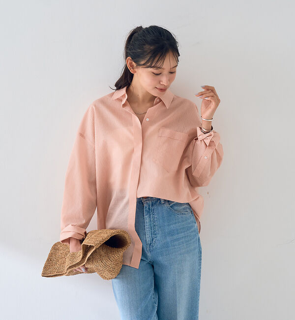 Rouge vif「【新色登場】バックツイストピンストシャツ」|シャツ・ブラウス|