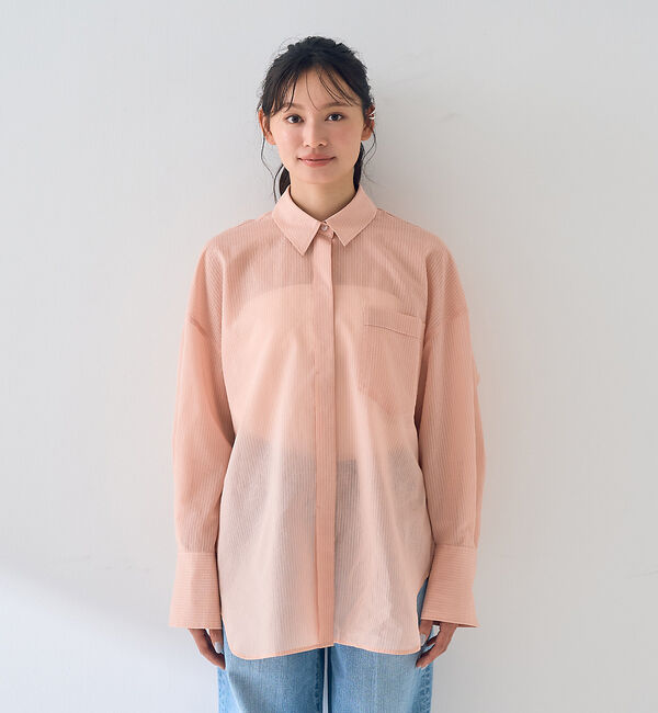 Rouge vif「【新色登場】バックツイストピンストシャツ」|シャツ・ブラウス|