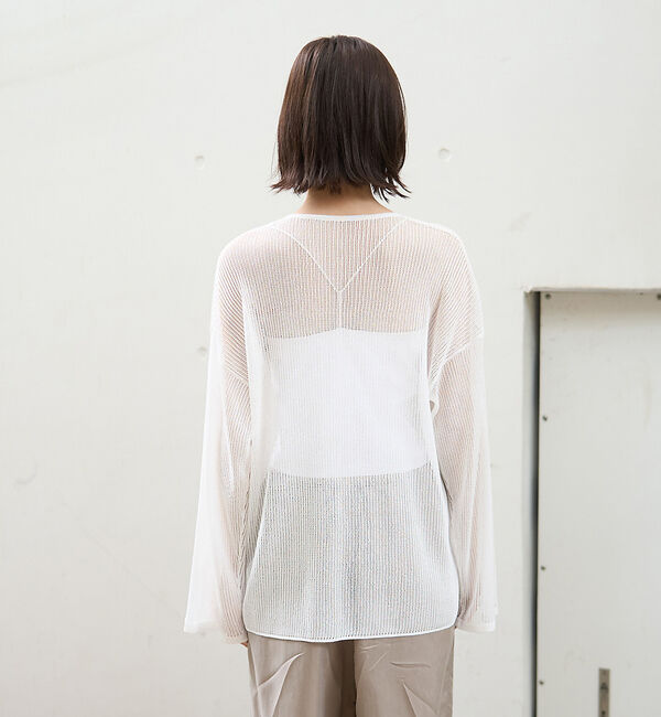 Rouge vif「スキッパー風透かしメッシュニット」|ニット・セーター|