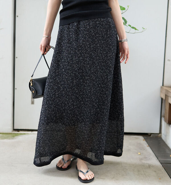 Rouge vif「ストレッチサッカープリントスカート」|スカート|チャコールグレー