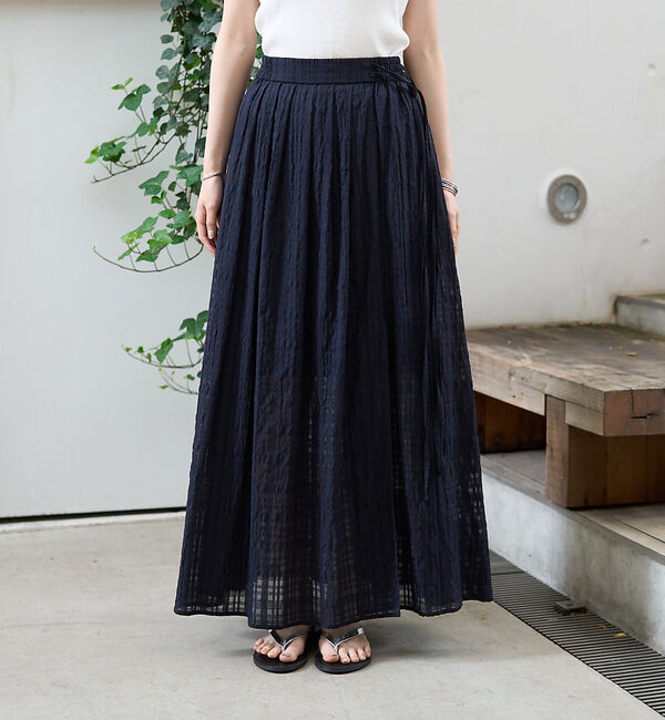 Rouge vif「ボリュームギャザーサイドスリットロングスカート」|スカート|