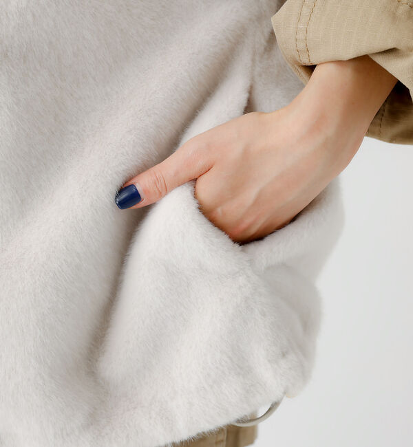 Rouge vif「【MICA&DEAL /マイカアンドディール】ファーベスト/ベスト/ファー/レイ」|ベスト・ジレ|