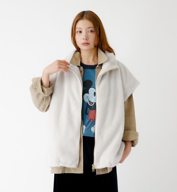 Rouge vif「【MICA&DEAL /マイカアンドディール】ファーベスト/ベスト/ファー/レイ」|ベスト・ジレ|