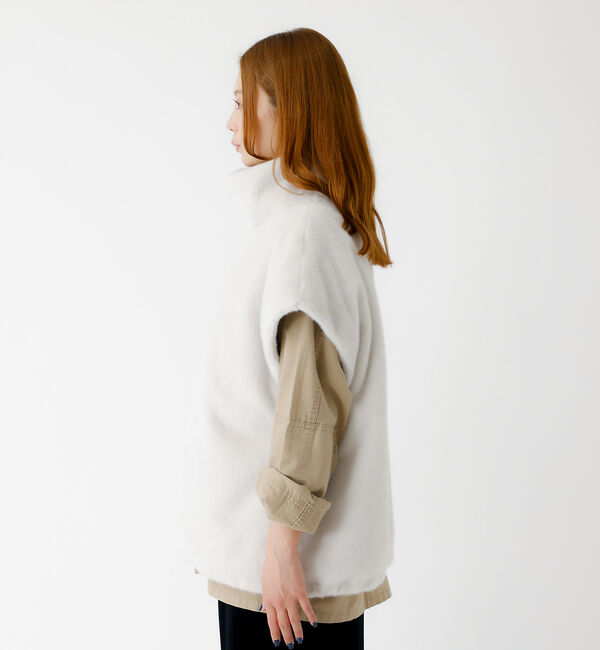 Rouge vif「【MICA&DEAL /マイカアンドディール】ファーベスト/ベスト/ファー/レイ」|ベスト・ジレ|