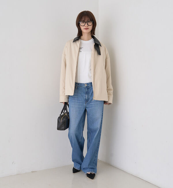 Rouge vif「異素材衿パフィブルゾン/ハンティングジャケット」|ブルゾン・スタジャン|