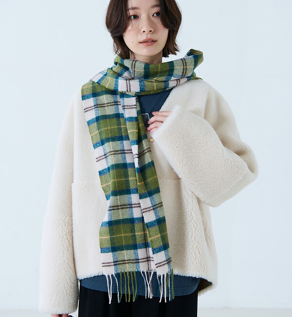 Rouge vif「【BARBOUR/バブアー】タータンスカーフ / マフラー / ウール / チェ」|マフラー|ホワイト系その他1