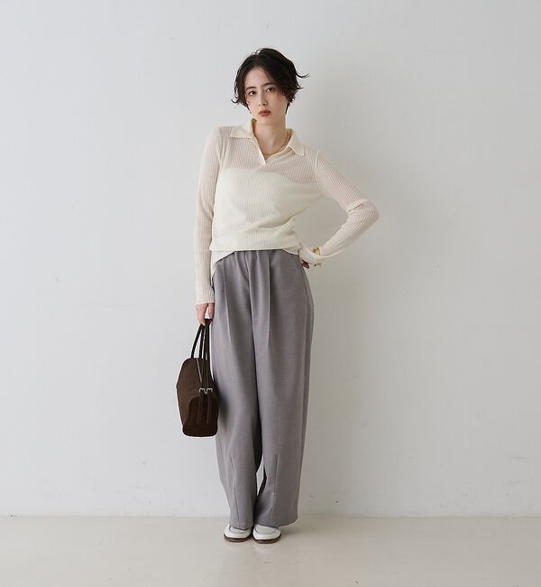 Rouge vif「防縮Wシアーポロリブニット」|ニット・セーター|