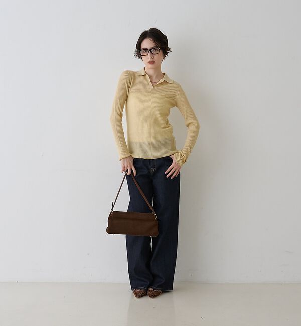 Rouge vif「防縮Wシアーポロリブニット」|ニット・セーター|