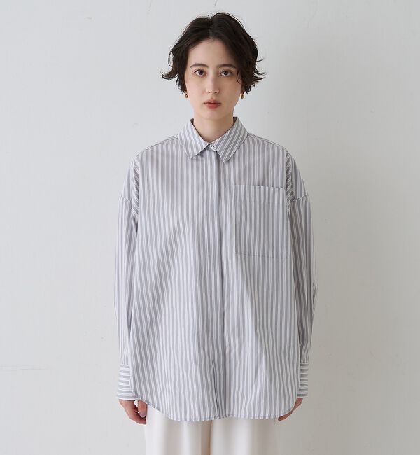 Rouge vif「コットンマルチストライプビッグシャツ」|シャツ・ブラウス|