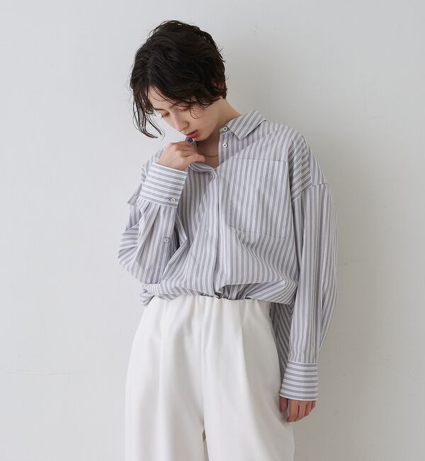 Rouge vif「コットンマルチストライプビッグシャツ」|シャツ・ブラウス|