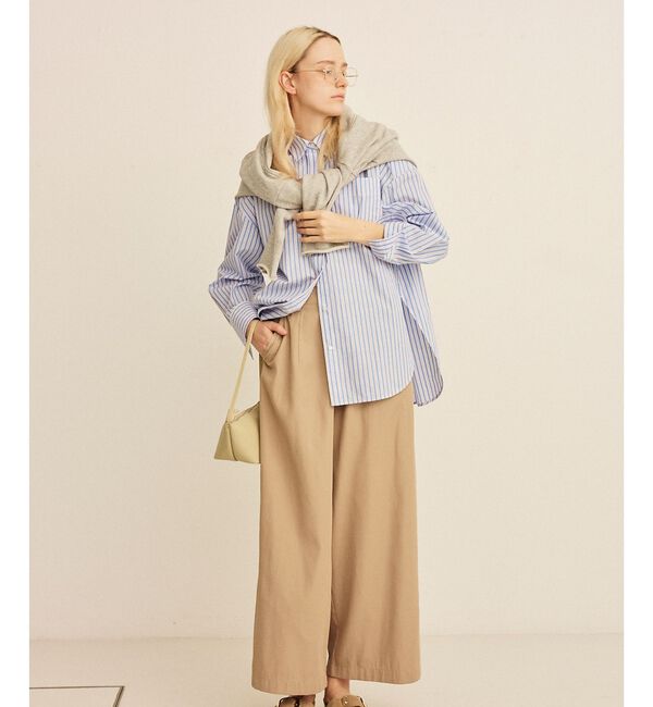 Rouge vif「コットンマルチストライプビッグシャツ」|シャツ・ブラウス|