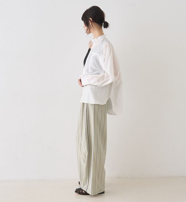 Rouge vif「シアースタンドネックシャツ/バンドカラーシャツ【予約】」|シャツ・ブラウス|