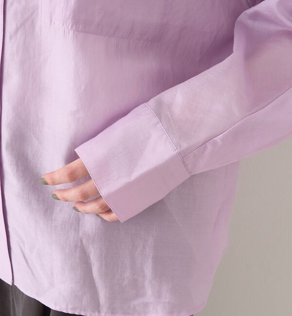 Rouge vif「シアースタンドネックシャツ/バンドカラーシャツ【予約】」|シャツ・ブラウス|