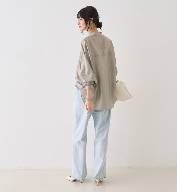 Rouge vif「シアースタンドネックシャツ/バンドカラーシャツ【予約】」|シャツ・ブラウス|