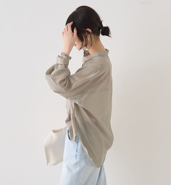 Rouge vif「シアースタンドネックシャツ/バンドカラーシャツ【予約】」|シャツ・ブラウス|