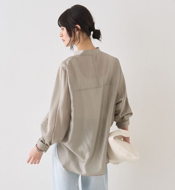 Rouge vif「シアースタンドネックシャツ/バンドカラーシャツ【予約】」|シャツ・ブラウス|