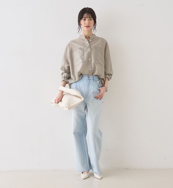 Rouge vif「シアースタンドネックシャツ/バンドカラーシャツ【予約】」|シャツ・ブラウス|