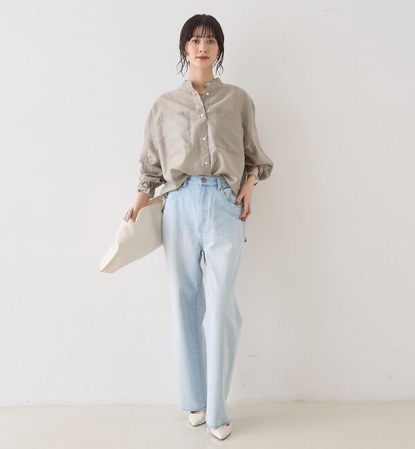 Rouge vif「シアースタンドネックシャツ/バンドカラーシャツ【予約】」|シャツ・ブラウス|