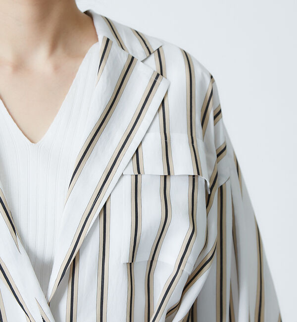 qualite「【ITALY MANTECO社】ストライプオーバーコート」|その他|