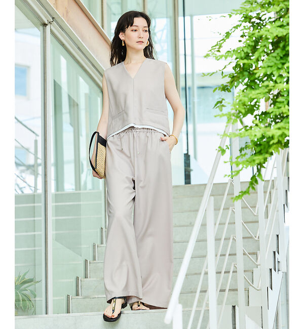 qualite「【接触冷感＆防シワ】ウールライクジレ/セットアップ対応」|ベスト・ジレ|