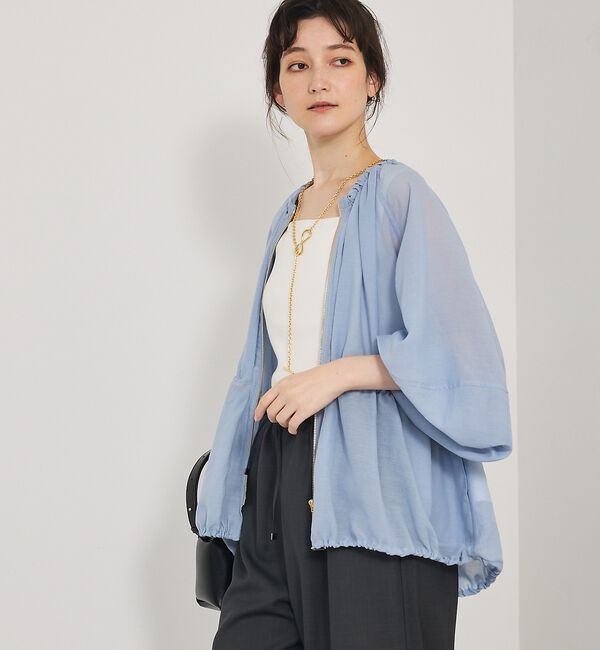 qualite「ラウンドスリーブギャザーブルゾン」|ブルゾン・スタジャン|