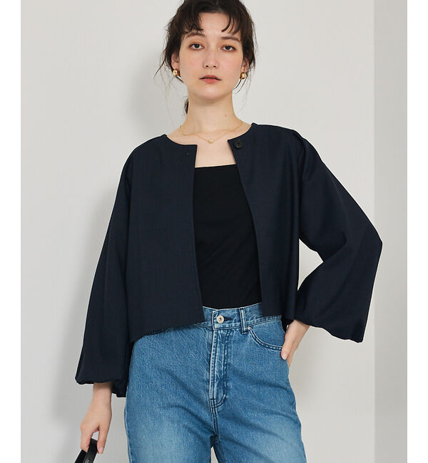 qualite「【セットアップ対応】バルーンジャケット」|ノーカラージャケット|