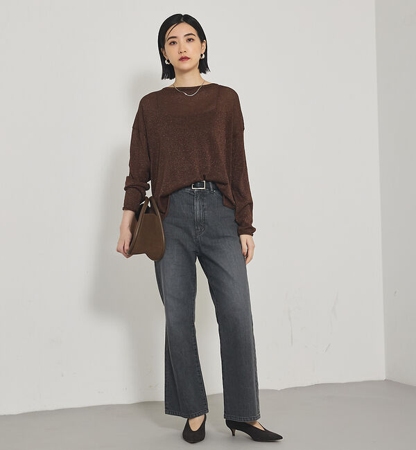 qualite「【e&times;qualite】フレアークロップドデニム」|デニム|