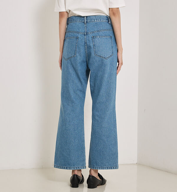 qualite「【e&times;qualite】フレアークロップドデニム」|デニム|