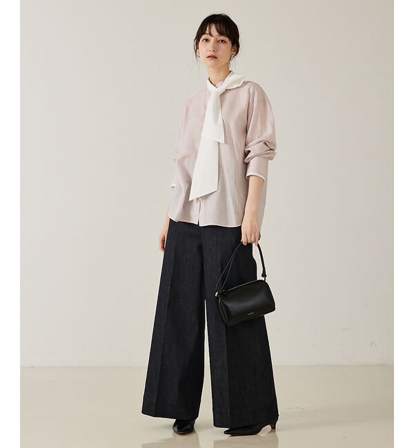 qualite「ハイウエストトラウザーデニム」|デニム|