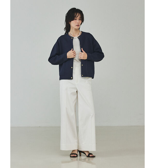 qualite「【春にちょうどいい軽羽織り】ダブルフェイスニットカーディガン」|カーディガン|