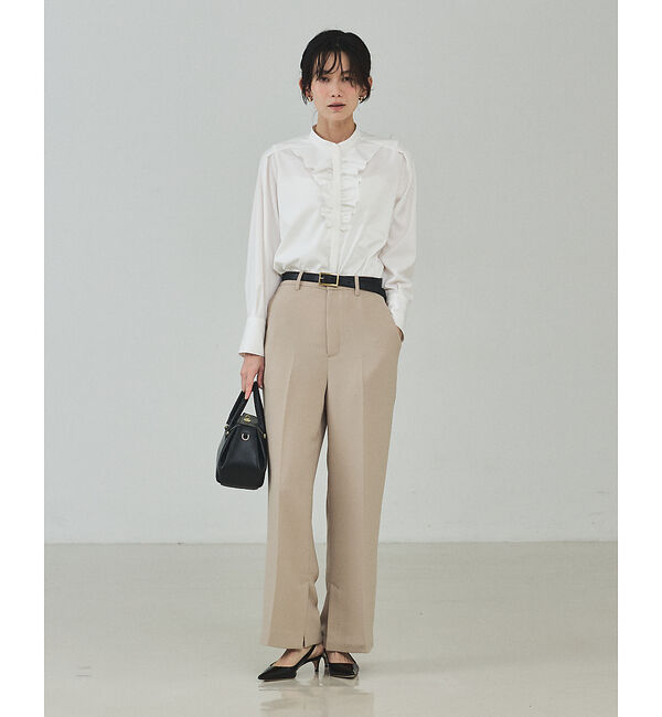 qualite「フロントラッフルブラウス」|シャツ・ブラウス|