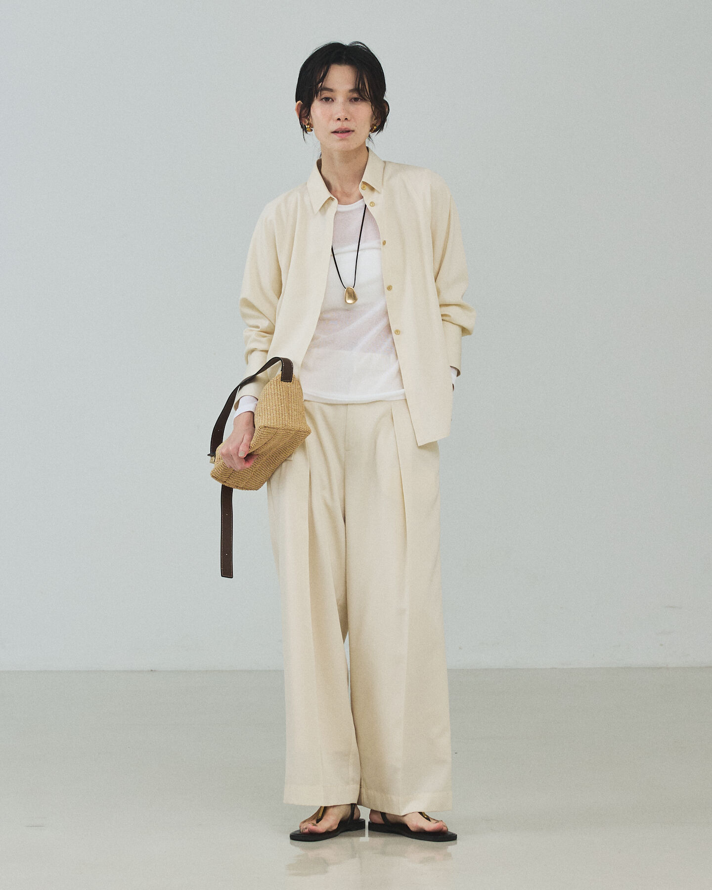 qualite「【セットアップ対応】テンセルハイツイストワイドパンツ」|その他|