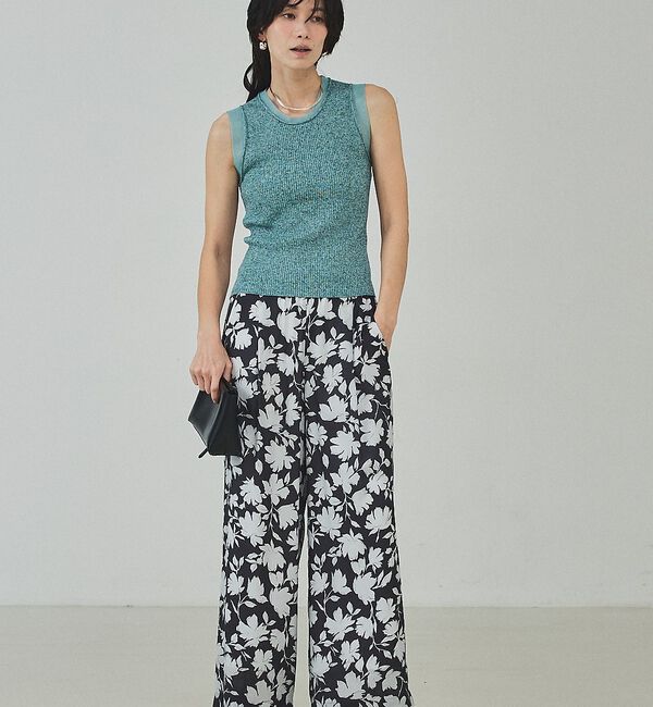 qualite「シアーミックスリブノースリーブ」|キャミソール|